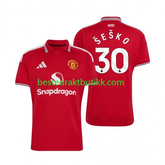 Fotballdrakter Manchester United Benjamin Sesko 30 Hjemmedraktsett 2026-2027 Kortermet til Herre