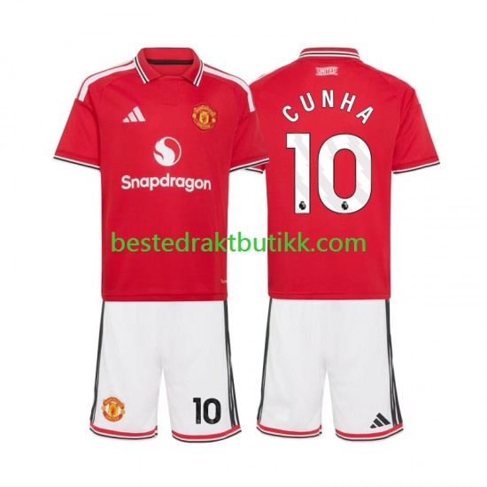 Fotballdrakter Manchester United Matheus Cunha 10 Hjemmedraktsett 2026-2027 Kortermet til Barn