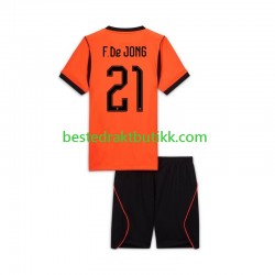 Fotballdrakter Nederland Frenkie de Jong 21 Hjemmedraktsett Fotball-VM 2026 Kortermet til Barn