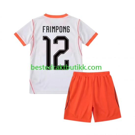 Fotballdrakter Nederland Jeremie Frimpong 12 Bortedraktsett Fotball-VM 2026 Kortermet til Barn
