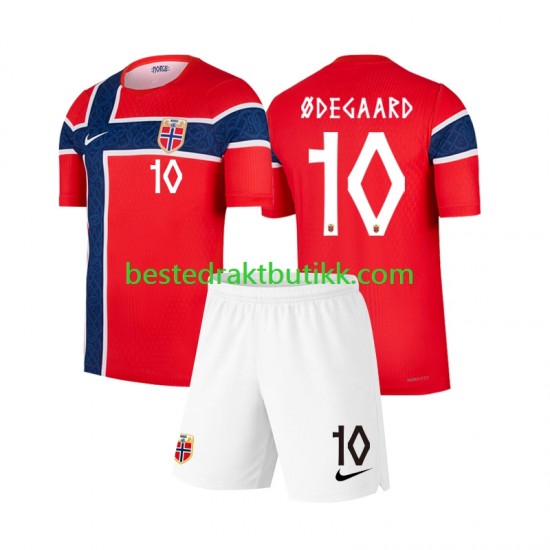 Fotballdrakter Norge Martin Odegaard 10 Hjemmedraktsett Fotball-VM 2026 Kortermet til Barn