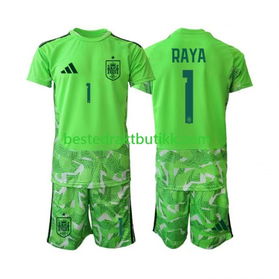 Fotballdrakter Spania David Raya 1 6th Green color Keeper Fotball-VM 2026 Kortermet til Barn