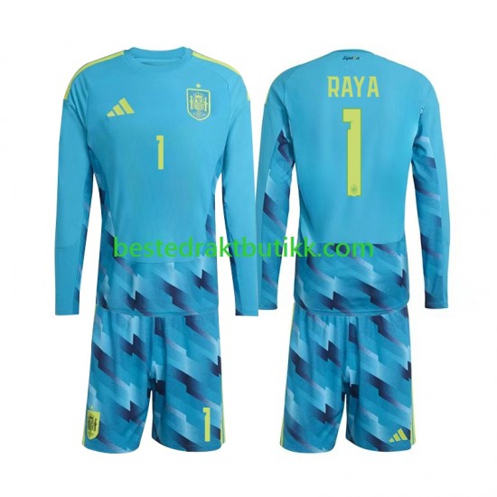 Fotballdrakter Spania David Raya 1 Keeper Hjemmedraktsett Fotball-VM 2026 Langermet til Barn