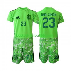 Fotballdrakter Spania Unai Simon 23 6th Green color Keeper Fotball-VM 2026 Kortermet til Barn