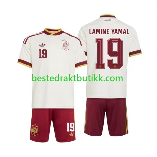 Fotballdrakter Spania Lamine Yamal 19 Bortedraktsett Fotball-VM 2026 Kortermet til Barn