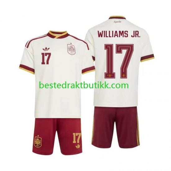 Fotballdrakter Spania Nico Williams 17 Bortedraktsett Fotball-VM 2026 Kortermet til Barn