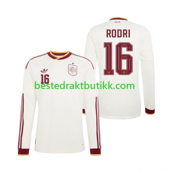 Fotballdrakter Spania Rodri 16 Bortedraktsett Fotball-VM 2026 Langermet til Herre