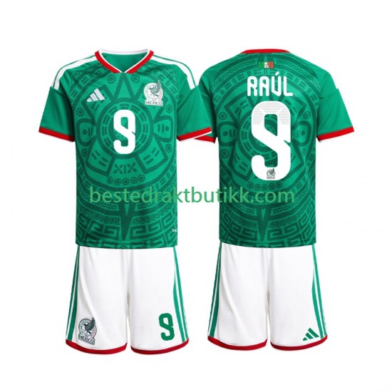 Fotballdrakter Mexico Raul Jimenez 9 Hjemmedraktsett Fotball-VM 2026 Kortermet til Barn