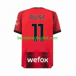 Fotballdrakter AC Milan Christian Pulisic 11 Hjemmedraktsett 2023-2024 Kortermet til Herre