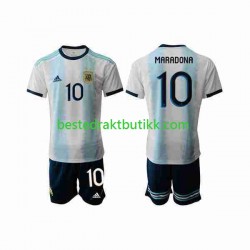 Fotballdrakter Argentina Maradona 10 2019-2020 Hjemmedraktsett Kortermet til Barn