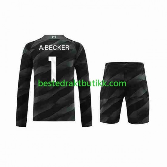 Fotballdrakter Liverpool A.Becker 1 Keeper Bortedraktsett 2023-2024 Langermet til Barn