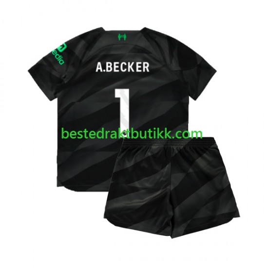 Fotballdrakter Liverpool A.Becker 1 Keeper Bortedraktsett 2023-2024 Kortermet til Barn