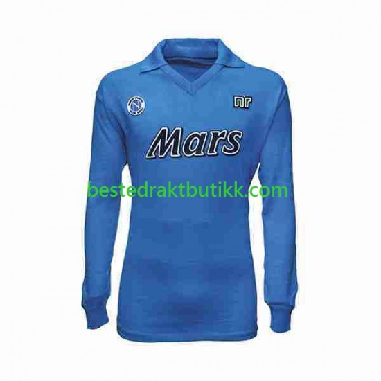 Fotballdrakter Napoli 1989 1990 Retro Hjemmedraktsett Langermet til Herre