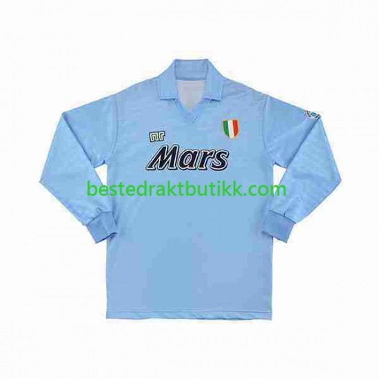 Fotballdrakter Napoli 1990 1991 Retro Hjemmedraktsett Langermet til Herre