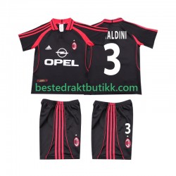 Fotballdrakter AC Milan MALDINI 3 2000 2001 Retro Tredjedraktsett Kortermet til Barn