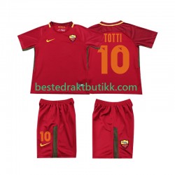 Fotballdrakter AS Roma Totti 10 2017-2018 Retro Hjemmedraktsett Kortermet til Barn