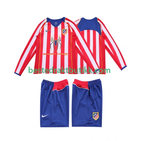 Fotballdrakter Atlético Madrid 2005 Retro Hjemmedraktsett 2004 Langermet til Barn
