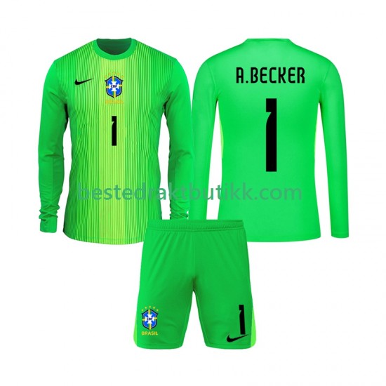 Fotballdrakter Brasil Alisson Becker 1 Keeper Hjemmedraktsett 2026 Langermet til Barn
