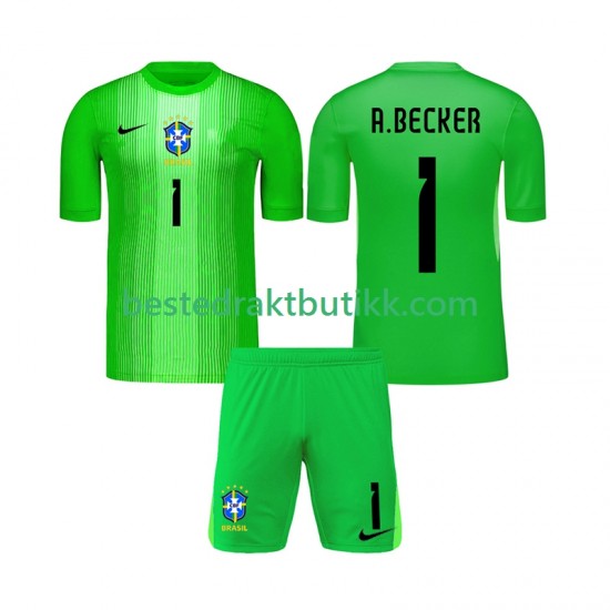 Fotballdrakter Brasil Alisson Becker 1 Keeper Hjemmedraktsett 2026 Kortermet til Barn