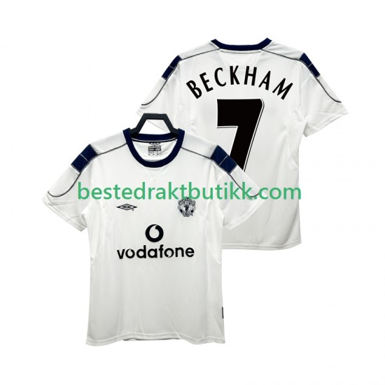 Fotballdrakter Manchester United BECKHAM 7 2000 2001 Retro Bortedraktsett Kortermet til Herre