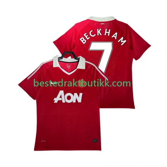 Fotballdrakter Manchester United BECKHAM 7 Retro Hjemmedraktsett 2011 2010 Kortermet til Herre