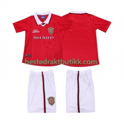 Fotballdrakter Manchester United 2000 Retro Hjemmedraktsett 1999 Kortermet til Barn