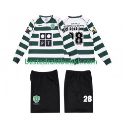 Fotballdrakter Sporting CP Cristiano Ronaldo 28 2001 2003 Retro Hjemmedraktsett Langermet til Barn