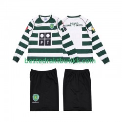 Fotballdrakter Sporting CP 2001 2003 Retro Hjemmedraktsett Langermet til Barn