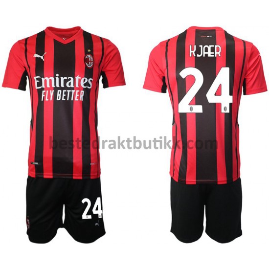 Fotballdrakter AC Milan Simon Kjaer 24 Hjemmedraktsett 2021-2022 til Barn