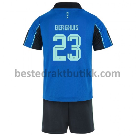 Fotballdrakter AFC Ajax Steven Berghuis 23 Bortedraktsett 2021-2022 til Barn
