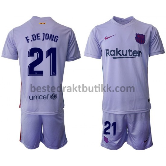 Fotballdrakter FC Barcelona Frenkie de Jong 21 Bortedraktsett 2021-2022 til Barn