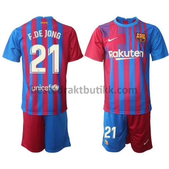 Fotballdrakter FC Barcelona Frenkie de Jong 21 Hjemmedraktsett 2021-2022 til Barn