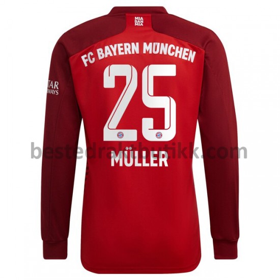 Fotballdrakter FC Bayern München Thomas Muller 25 Hjemmedraktsett 2021-2022 Langermet til Herre