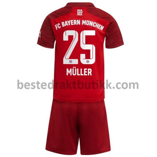 Fotballdrakter FC Bayern München Thomas Muller 25 Hjemmedraktsett 2021-2022 til Barn