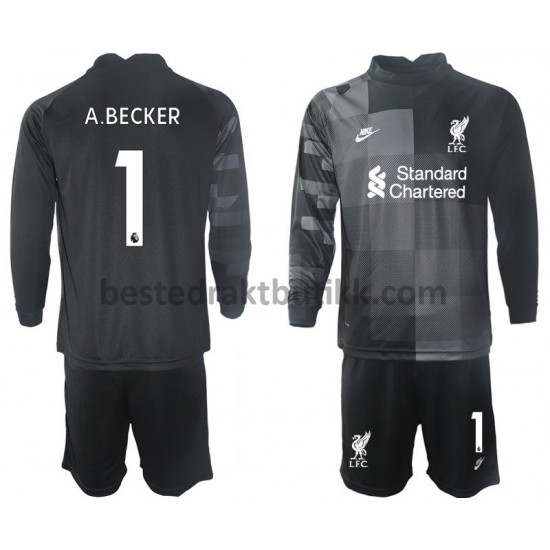 Fotballdrakter Liverpool Keeper A.BECKER 1 Tredjedraktsett 2021-2022 Langermet til Barn