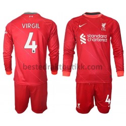 Fotballdrakter Liverpool VIRGIL 4 Hjemmedraktsett 2021-2022 Langermet til Barn