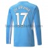 Fotballdrakter Manchester City Kevin De Bruyne 17 Hjemmedraktsett 2021-2022 Langermet til Herre