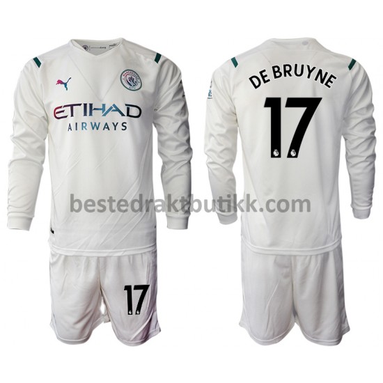 Fotballdrakter Manchester City Kevin De Bruyne 17 Bortedraktsett 2021-2022 Langermet til Barn