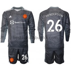 Fotballdrakter Manchester United Dean Henderson 26 Keeper Bortedraktsett 2021-2022 Langermet til Barn
