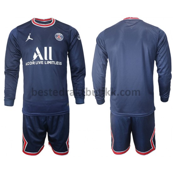 Fotballdrakter Paris Saint-Germain Hjemmedraktsett 2021-2022 Langermet til Barn