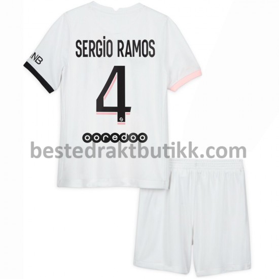 Fotballdrakter Paris Saint-Germain Sergio Ramos 4 Bortedraktsett 2021-2022 til Barn