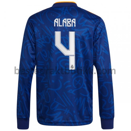 Fotballdrakter Real Madrid David Alaba 4 Bortedraktsett 2021-2022 Langermet til Herre