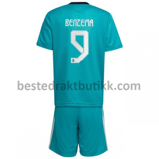 Fotballdrakter Real Madrid Karim Benzema 9 Tredjedraktsett 2021-2022 til Barn