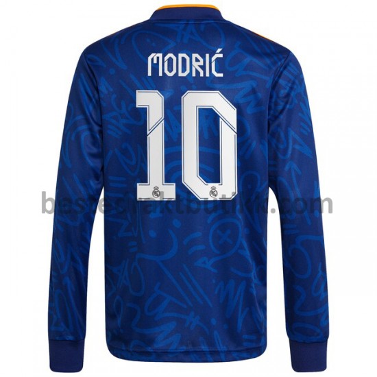 Fotballdrakter Real Madrid Luka Modrić 10 Bortedraktsett 2021-2022 Langermet til Herre