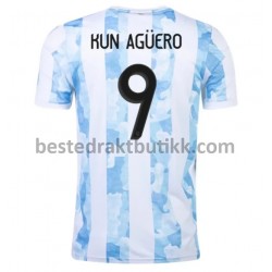 Fotballdrakter Argentina Kun Aguero 9 Hjemmedraktsett 2021 til Herre