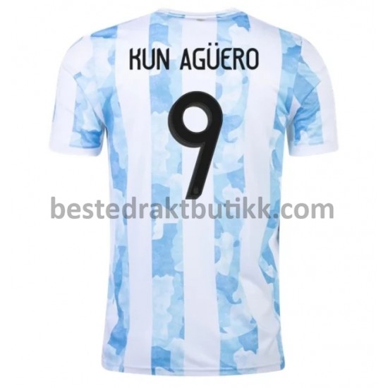 Fotballdrakter Argentina Kun Aguero 9 Hjemmedraktsett 2021 til Herre