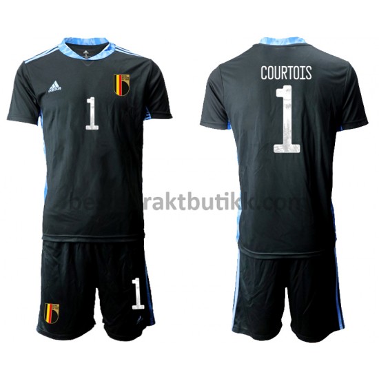 Fotballdrakter Belgia Keeper Thibaut Courtois 1 Hjemmedraktsett Euro 2020 til Barn