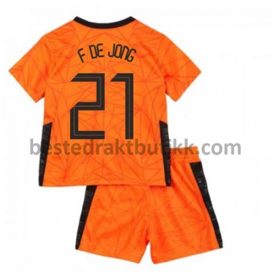 Fotballdrakter Nederland Frenkie de Jong 21 Hjemmedraktsett Euro 2020 til Barn