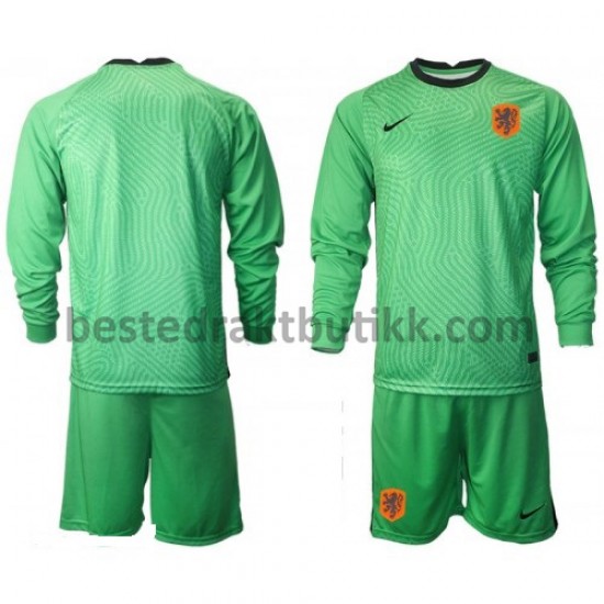 Fotballdrakter Nederland Keeper Bortedraktsett Euro 2020 Langermet til Barn