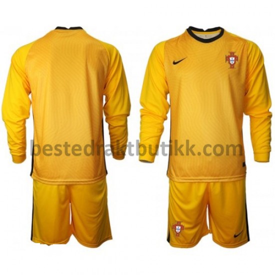 Fotballdrakter Portugal Keeper Bortedraktsett Euro 2020 Langermet til Barn
